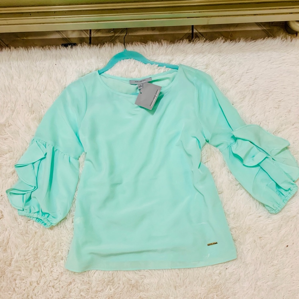 Marc New York Tiffany blue blouse